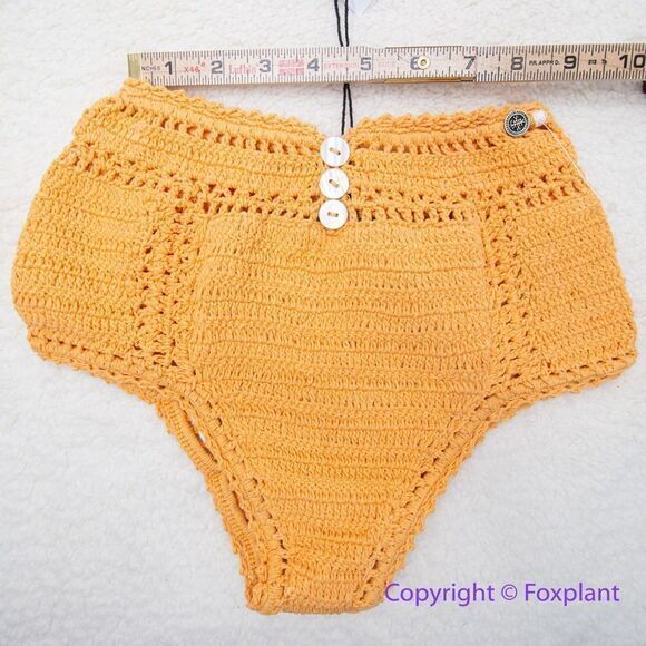 NEW Free People She Made Me Essential High-Waisted Crochet‎ Bikini Bottoms, S - Picture 7 of 14